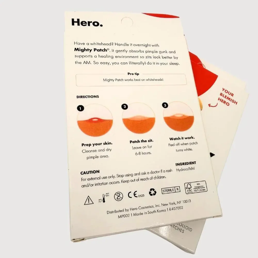 Hero Mighty Patch Original 72 Count (2 Pack) Acne Pimple Patches NEW